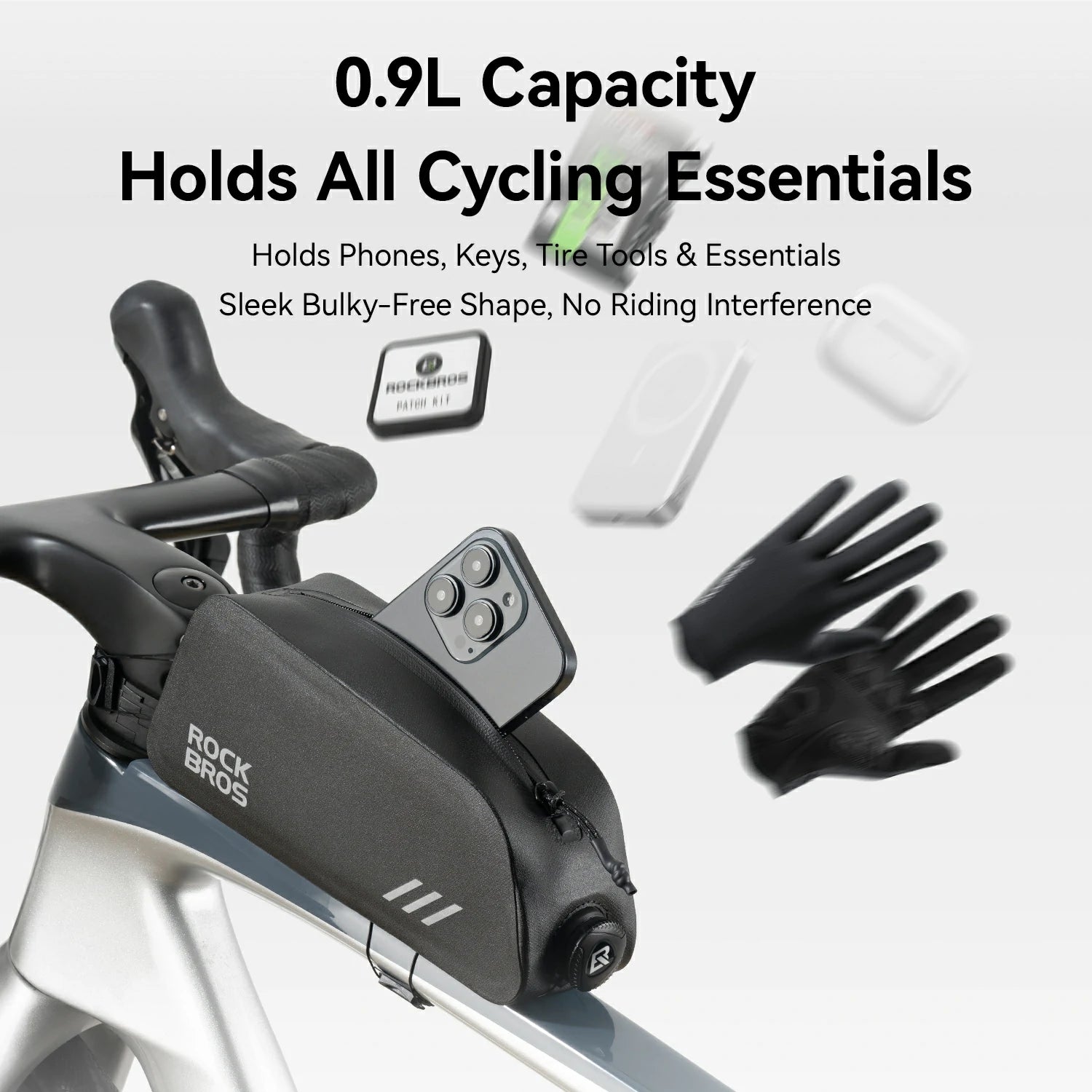 ROCKBROS Top Tube Bag Interior Storage Capacity