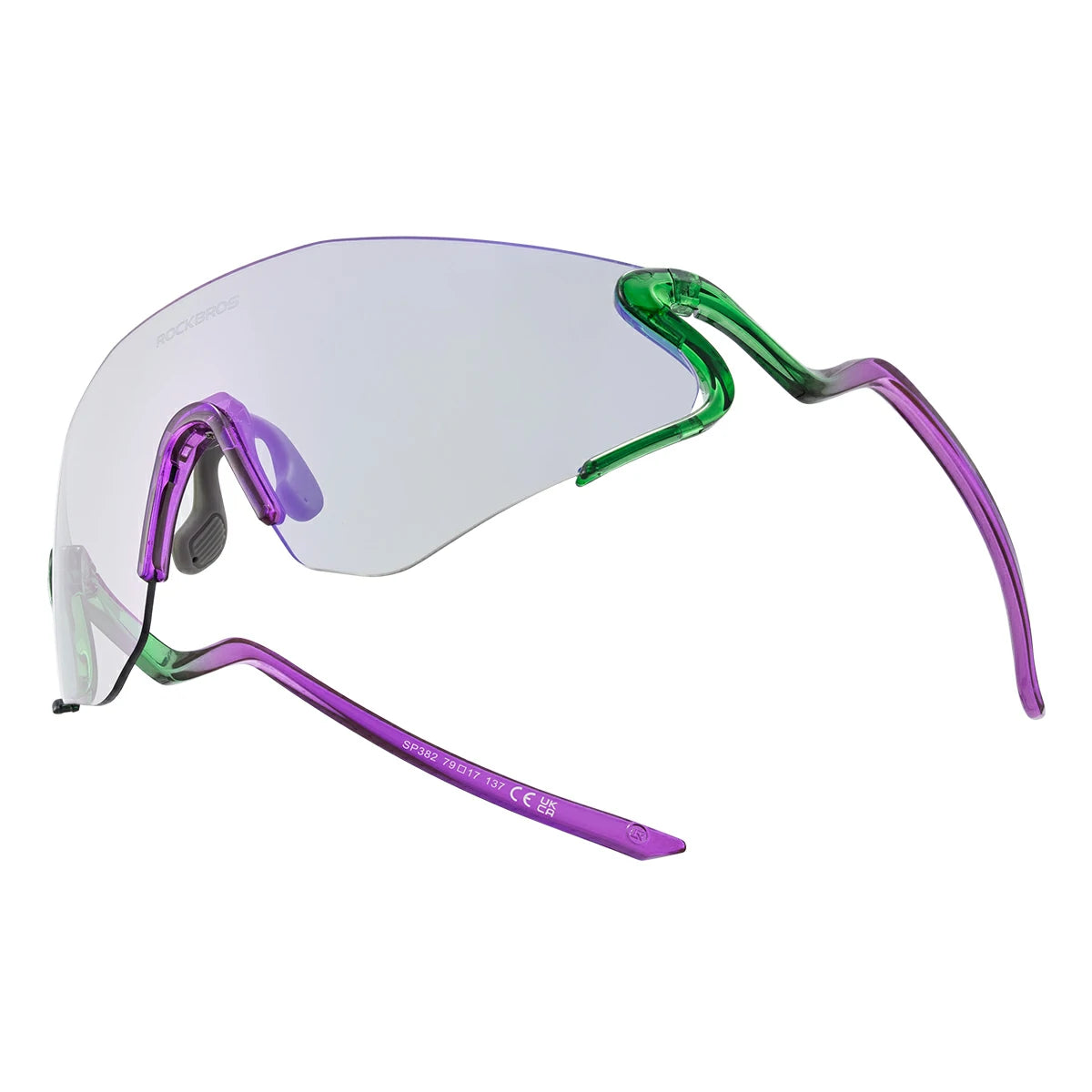 Sunglasses with purple frame and clear lens on a white background #Color_Purple