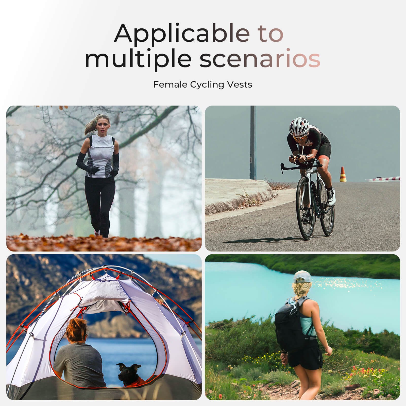 TVI windproof women's cycling vest MJ008, lightweight and breathable design for added protection during windy rides.