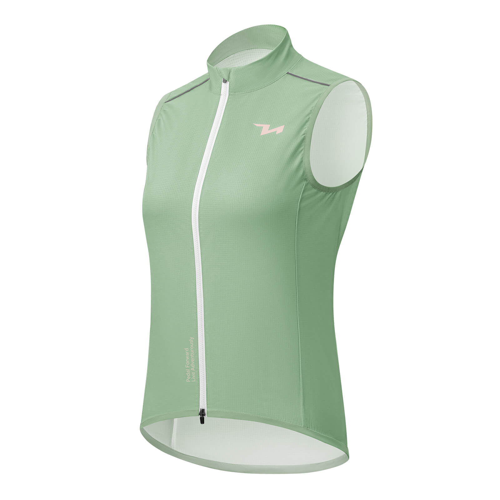 TVI windproof women's cycling vest MJ008, lightweight and breathable design for added protection during windy rides. #Color_Green