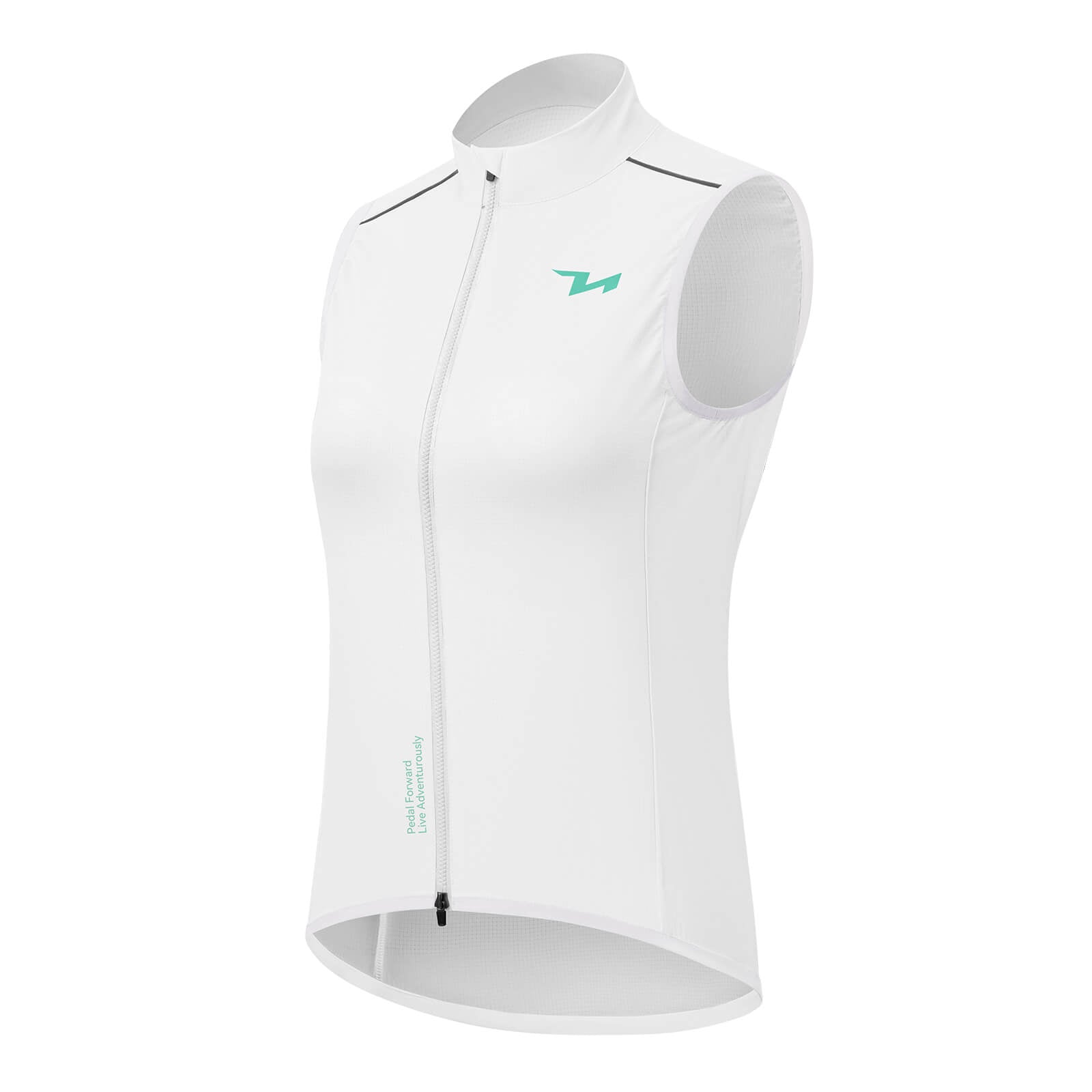 TVI windproof women's cycling vest MJ008, lightweight and breathable design for added protection during windy rides. #Color_White