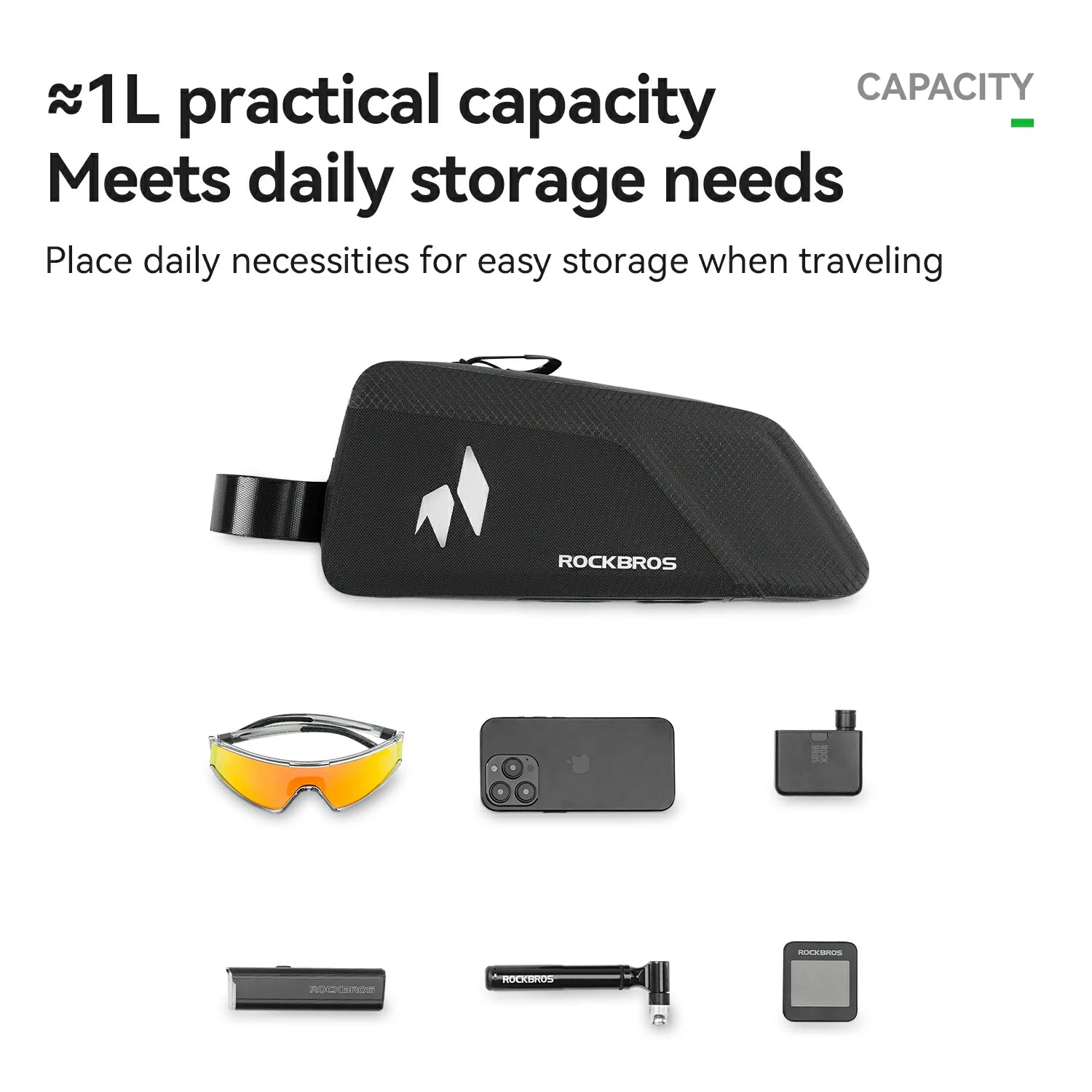 100% Waterproof Top Tube Bag 1L