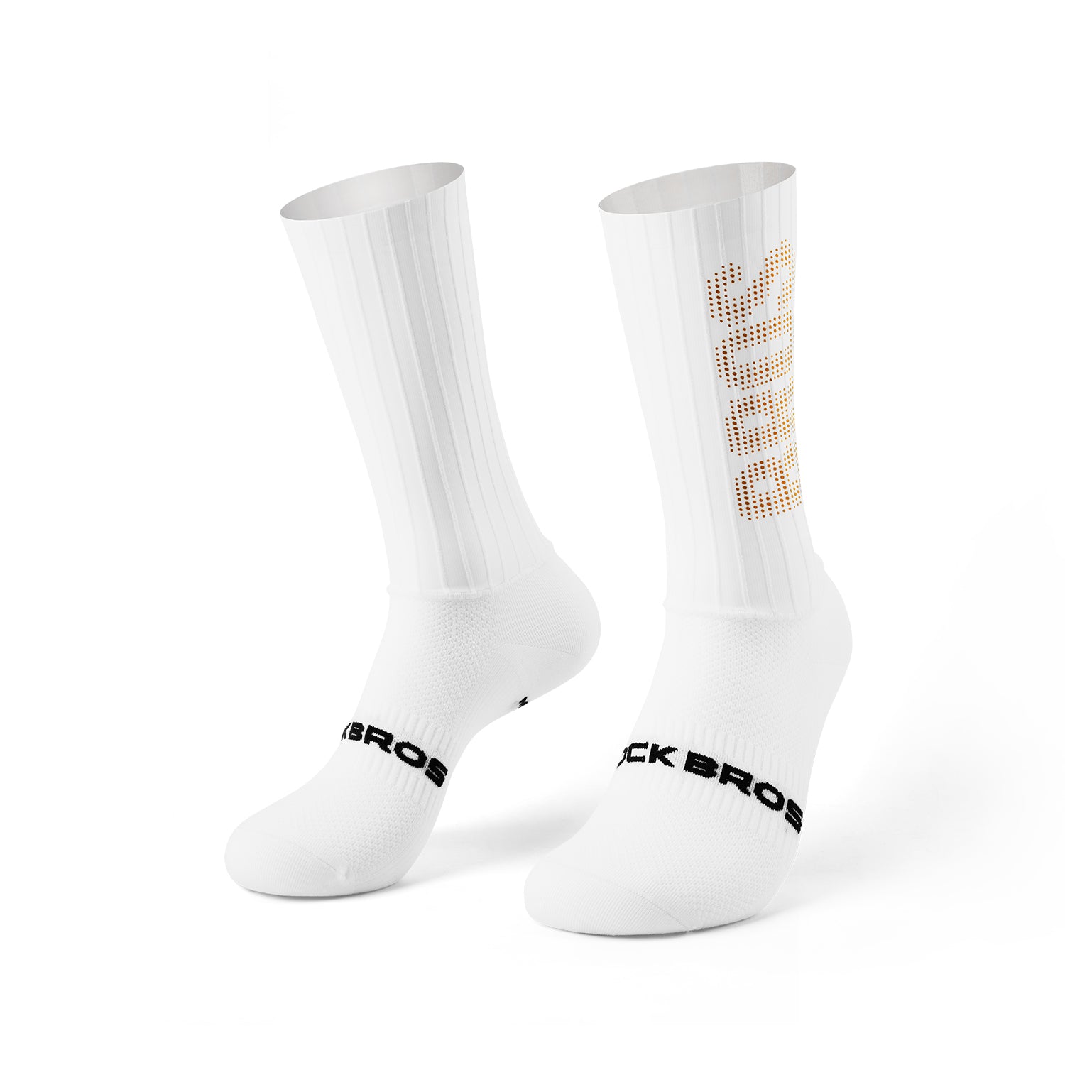 White socks with brand logo on a white background #color_White Stripes - Gold Label