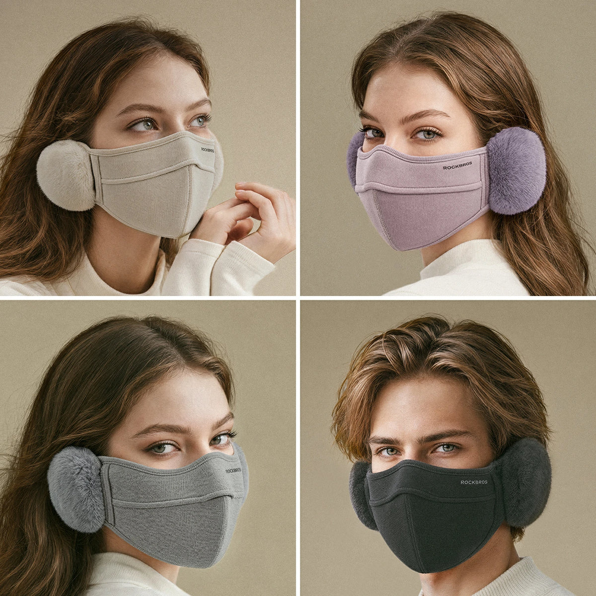 Plush ear warmer detail on ROCKBROS winter face covering