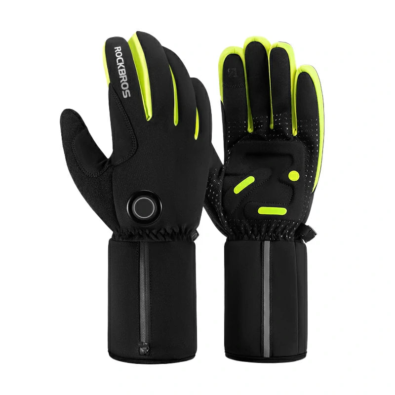 ROCKBROS Winter Induction Heated Gloves Warm Windproof USB