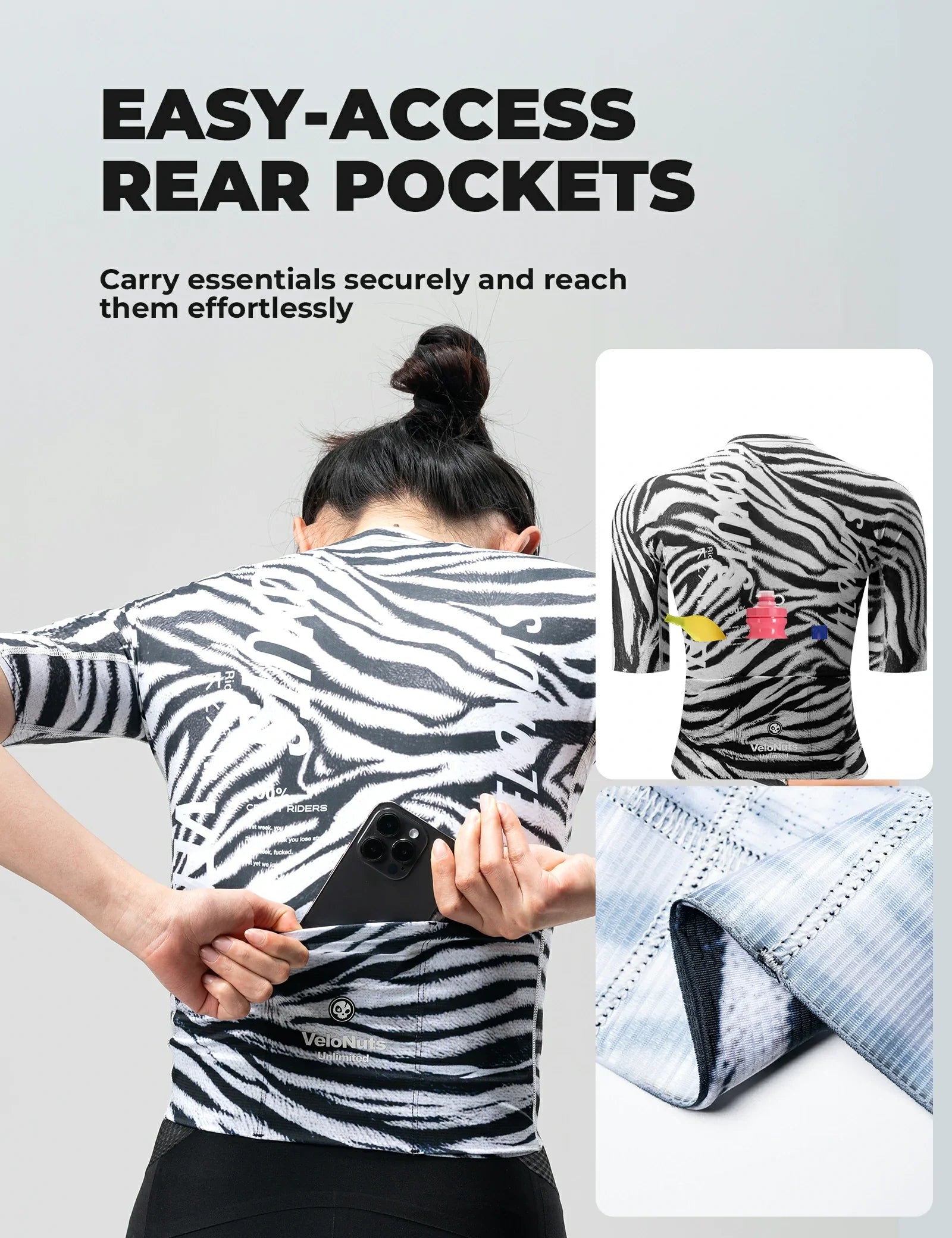 VeloNuts women¡¯s cycling jersey zebra stripe breathable