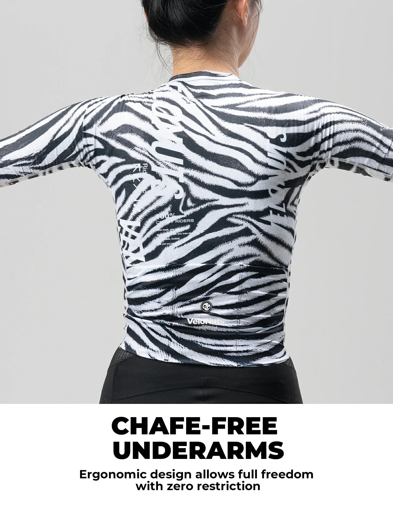 VeloNuts women¡¯s cycling jersey zebra stripe breathable