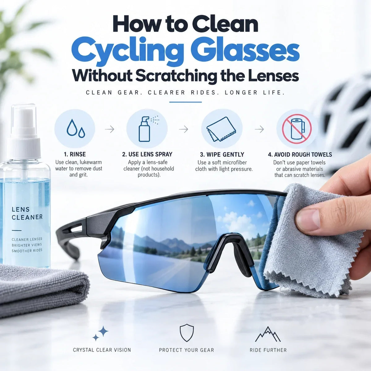 How to Clean Cycling Glasses Without Scratching the Lenses