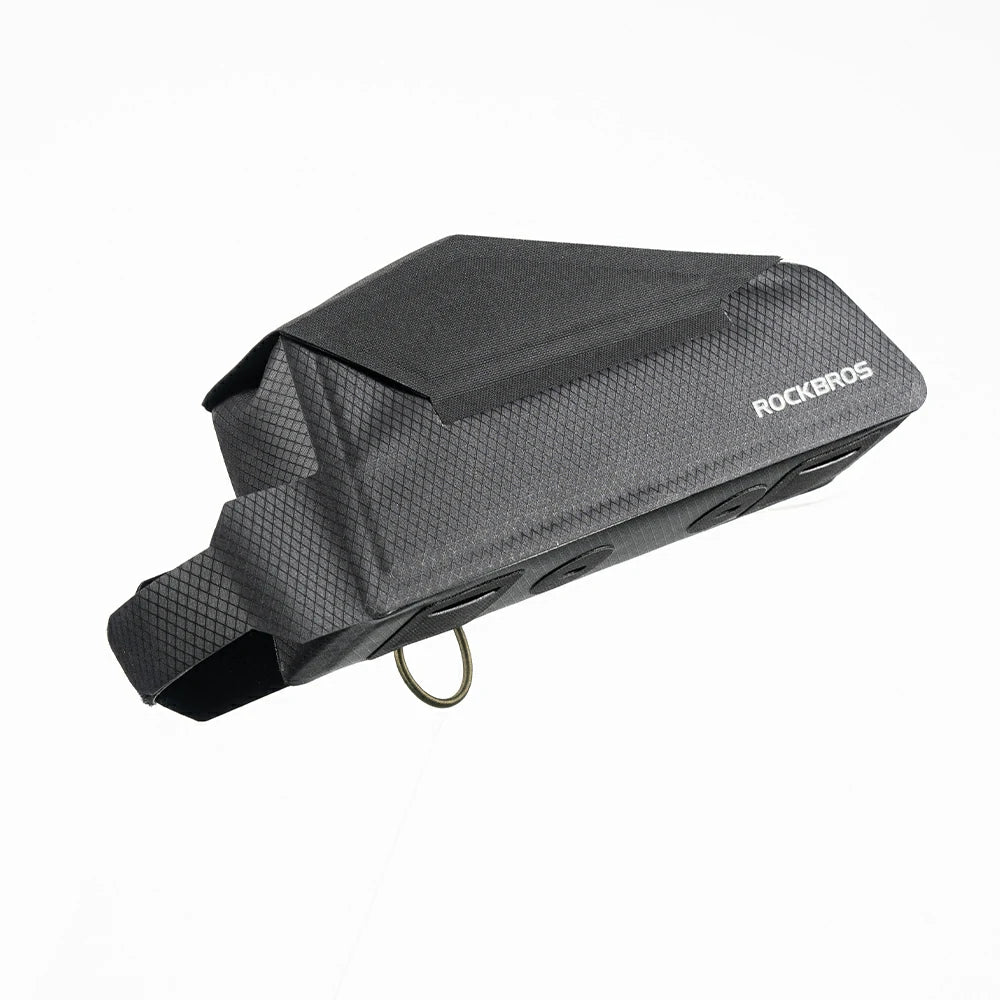 Slim bicycle top tube bag mounted on road bike