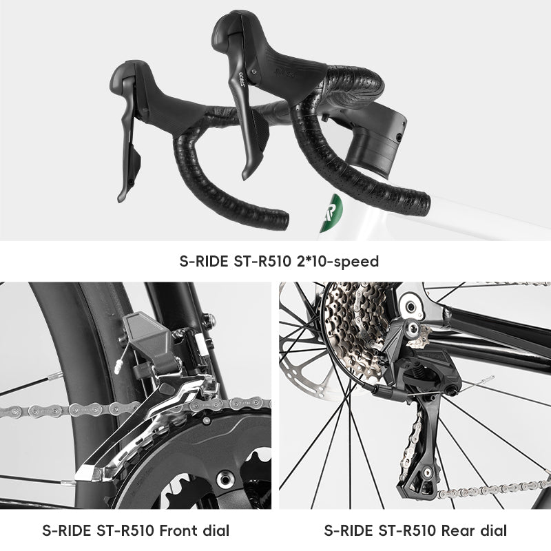 ROCKBROS Lightweight Road Bike S-RIDE 20 Speed Aerodynamic Aluminum Frame Hydraulic Disc Brakes