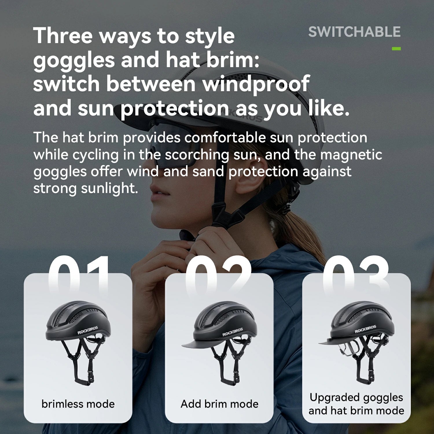 Bike Cycling Helmet with Magnetic Visor