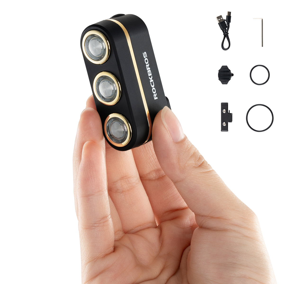 ROCKBROS Fietsvoorlicht Met Slimme Sensor - Oplaadbaar Via USB-C, 260 Lumen, Waterdicht