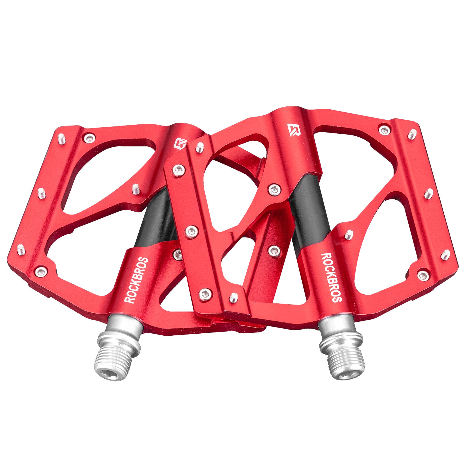 ROCKBROS MTB Pedals Platform Bike Pedal Aluminum 9/16" Bicycle Pedal Non-Slip Lightweight Flat Pedals for BMX Road Mountain Bikes - ROCKBROS
