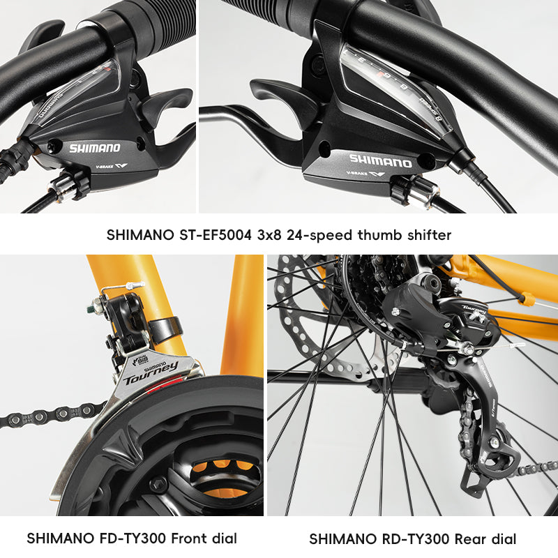 ROCKBROS 26'' Folding Mountain Bike 8 speed Dual C-Brake Aluminum Frame Adjustable City Bicycle 11-32T