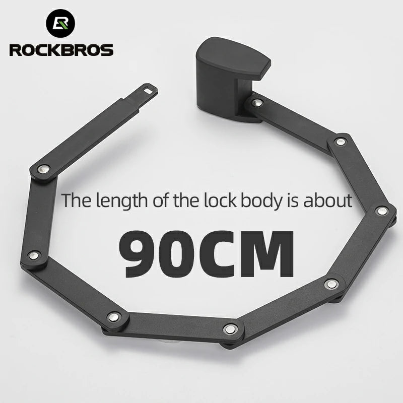 ROCKBROS Folding Bike Lock Smart Fingerprint Heavy Duty Anti Theft Bike Lock - ROCKBROS