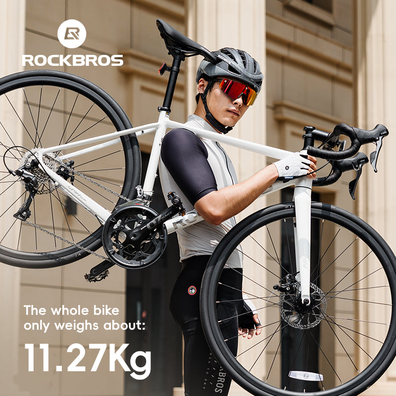 ROCKBROS 16-Speed Bend  Handlebar Road Bike Aluminum Frame Wire pull disc brake 11-32T