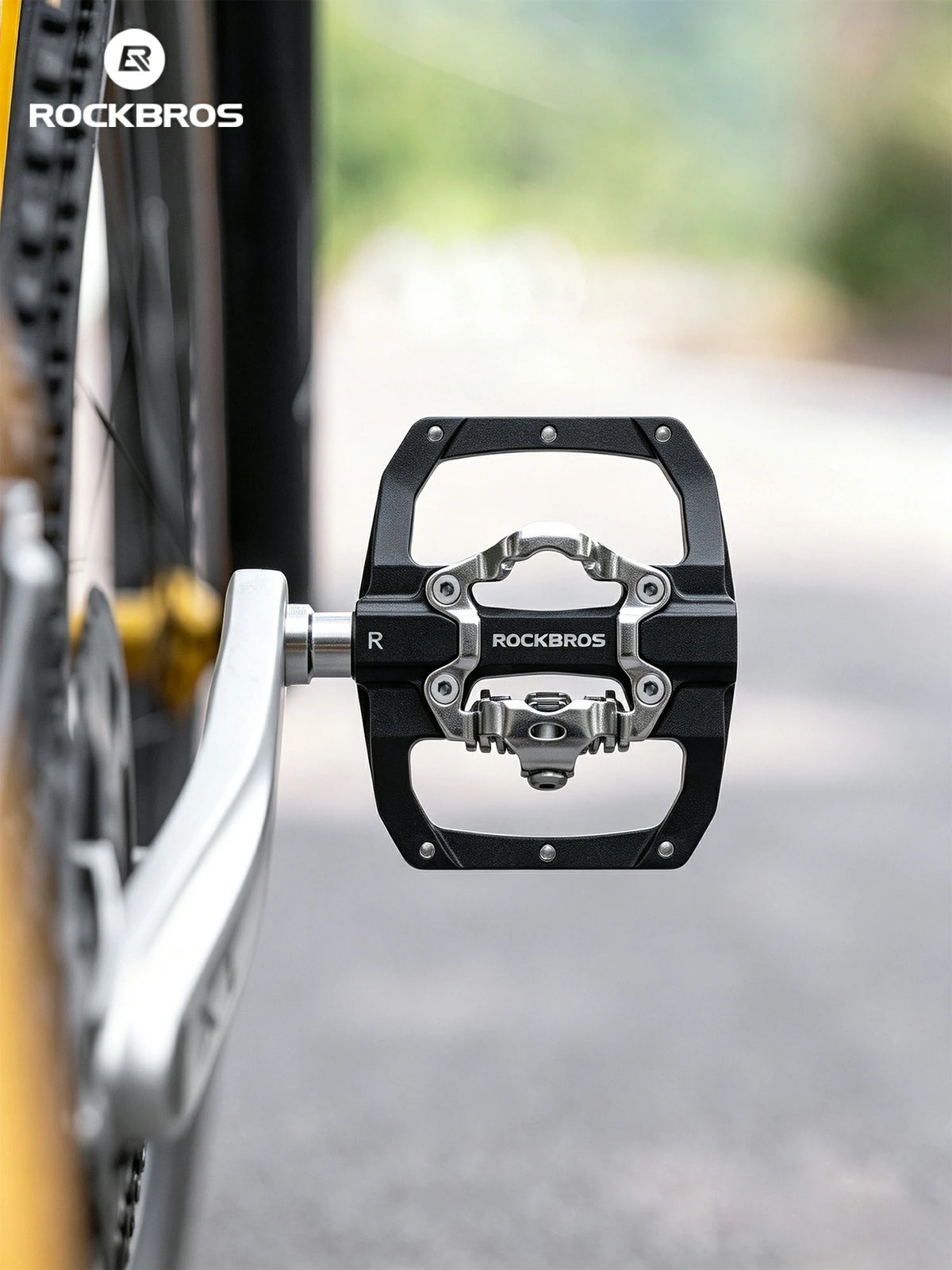 Dual‑Function Bike Pedals, SPD Compatible Flat & Clipless Bicycle Pedals for Mountain Road Bikes