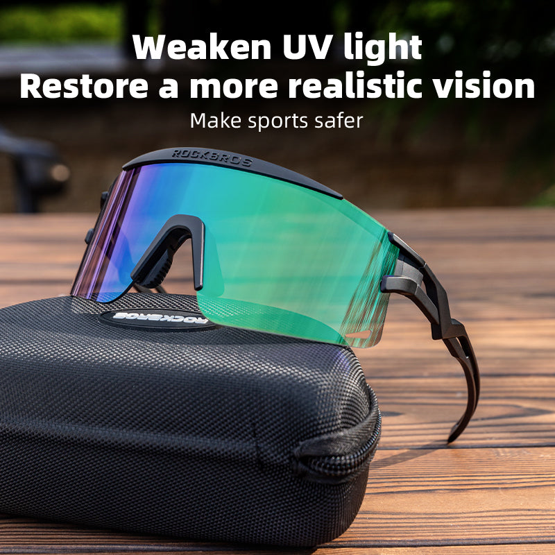 ROCKBROS Photochromic Cycling Glasses Anti-fog UV Protection Mountain Bike Glasses