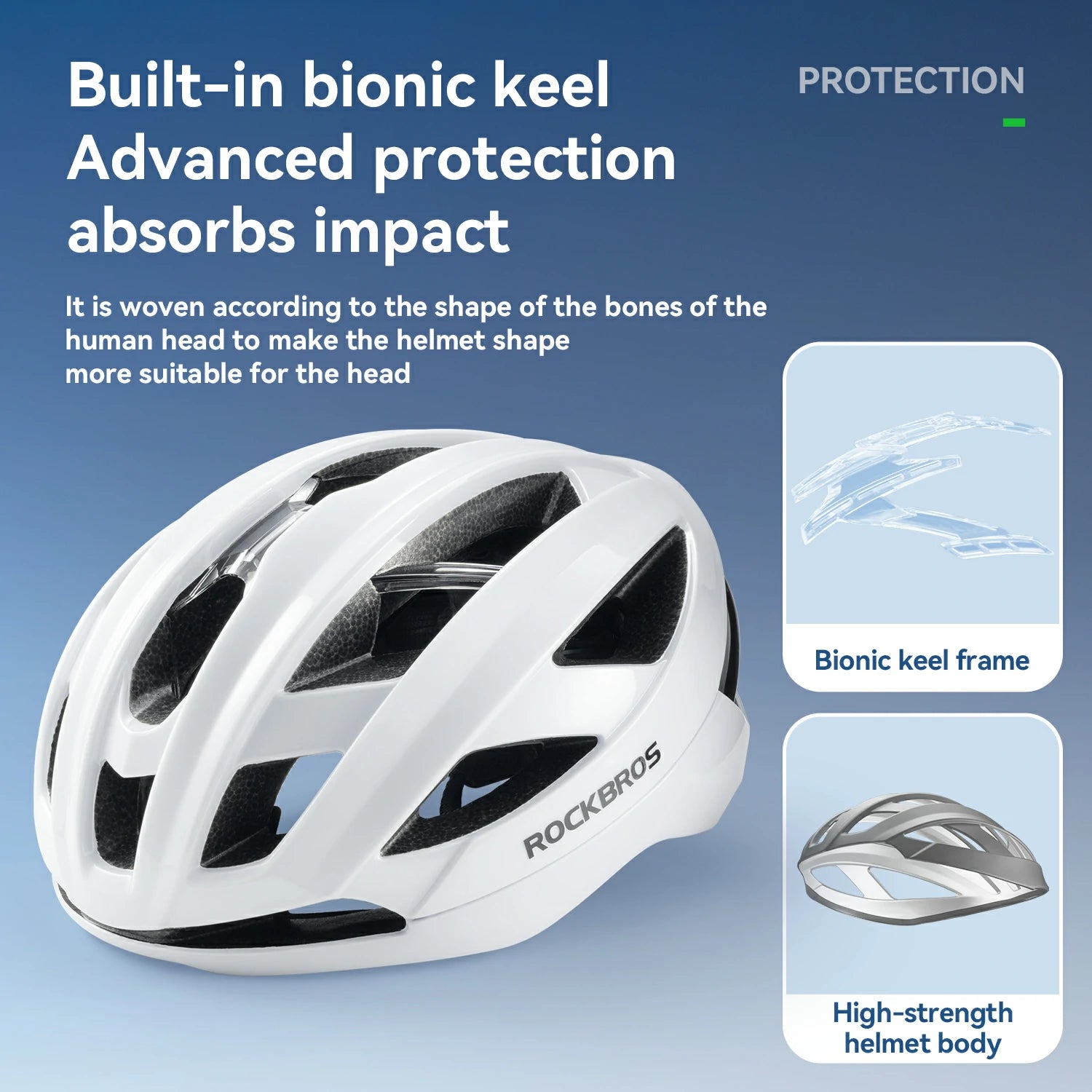 Cycling Helmet  Bionic Support  Antibacterial Liner  Adjustable Fit