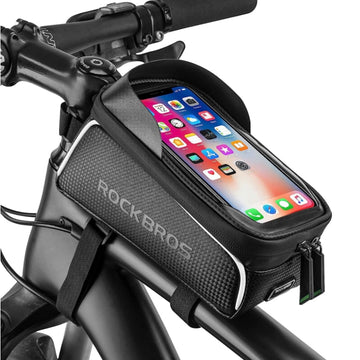 ROCKBROS Bike/Bicycle Phone Front Frame Bag Waterproof Cycling Pouch Compatible Phone Under 6.5”
