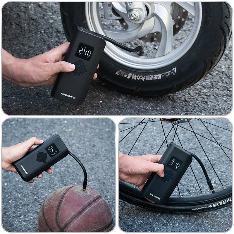 Portable Air Compressor Tire Inflator, 8000mAh Rechargeable Electric Bike Pump Portable Air Compressor Tire Inflator, 8000mAh Rechargeable Electric Bike Pump