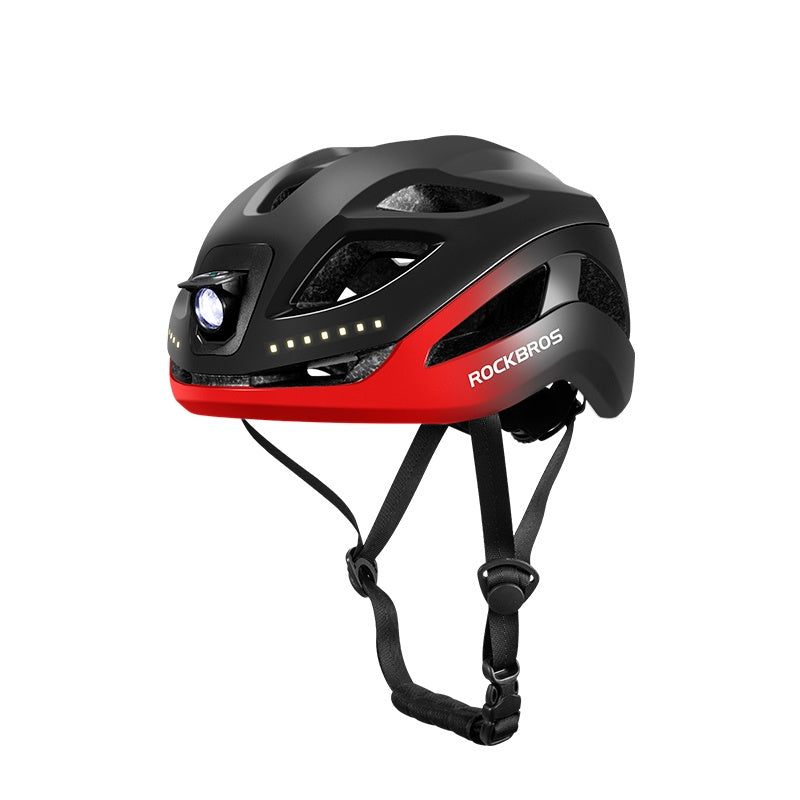 ROCKBROS Safety Warning Helmet with Built-In Lights and Adjustable Fit