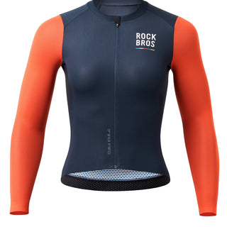 ROCKBROS Road-to-Sky Women's Cycling Long-Sleeved Jersey #Color_Navy Blue
