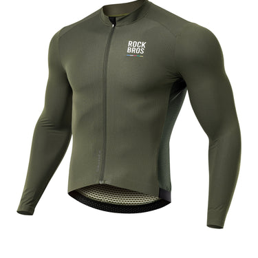 ROCKBROS Road-to-Sky Men's Cycling Long-Sleeved Jersey #Color_Army Green