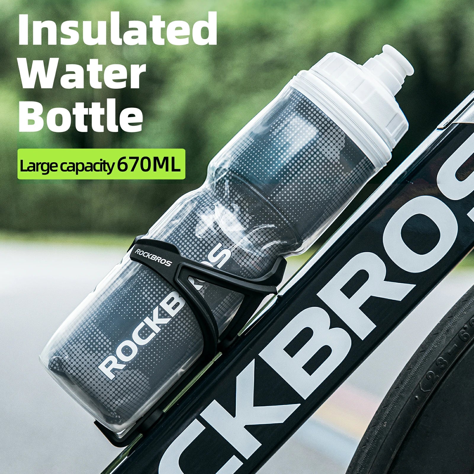ROCKBROS 24OZ Insulated Bike Water Bottle