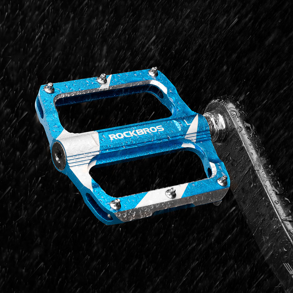 ROCKBROS Mountain MTB Bike Pedals Flat Bicycle 9/16 Lightweight Carbon Fiber Sealed Bearing Alloy Flat - ROCKBROS