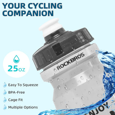 ROCKBROS Cycling Water Bottle, 20-25oz Cycling Bottle, BPA-Free