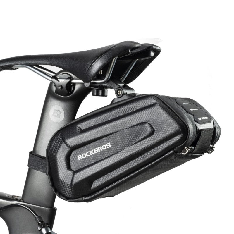 ROCKBROS Bike Bicycle 1.7L Saddle Seat Bag  3D Hard Shell with Silver Reflective Strip - ROCKBROS
