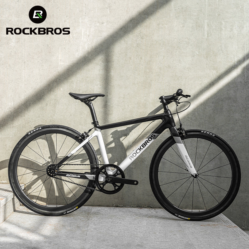 ROCKBROS T700 Carbon Fiber Aerodynamic Flat Road Bike V-brake Leisure City Bike Grey  Dark Blue