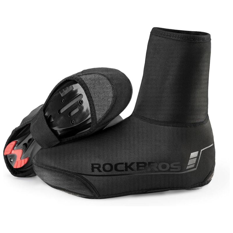 ROCKBROS Thick Full Coverage Cycling Shoe Covers in Black.