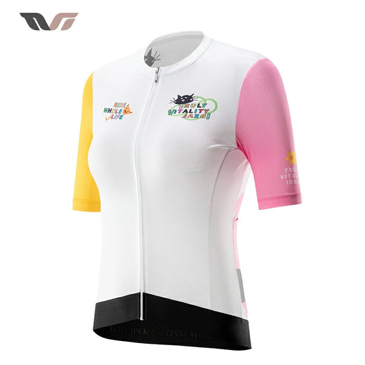 ROCKBROS Women's Playful Patterned Quick-Dry Cycling Jersey-TVI