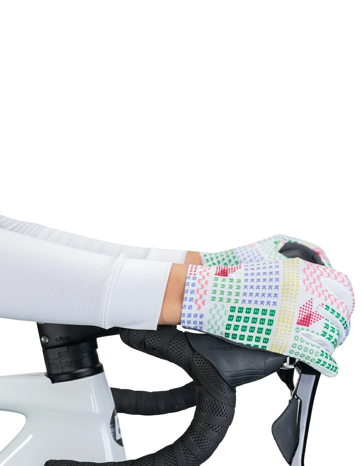 Printed Full Finger Cycling Gloves, Touch‑Screen Thin Summer Bike Gloves, High‑Visibility Color Print Non‑Slip Road Biking Gloves