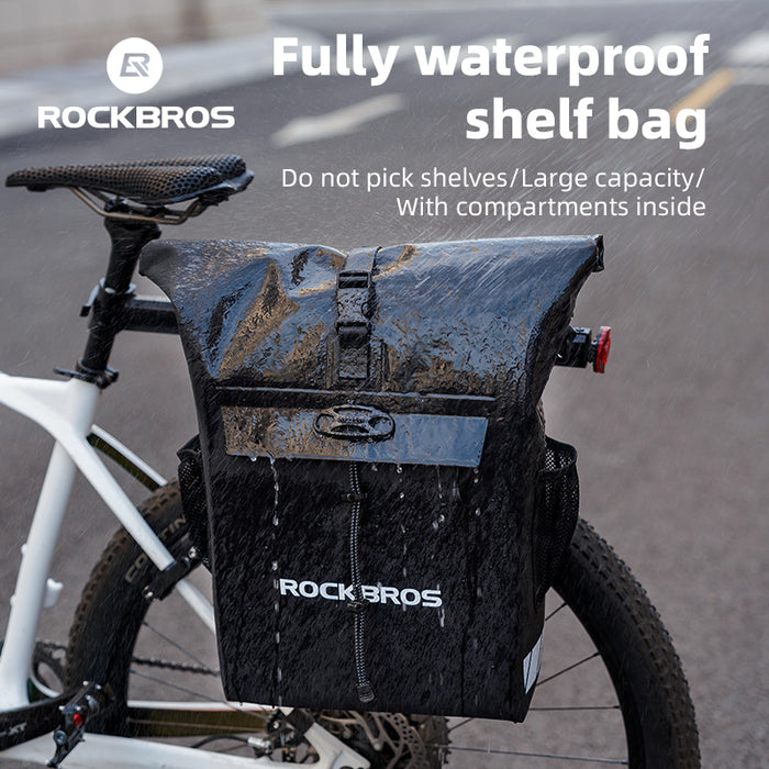 ROCKBROS Convertible Waterproof Bike Rack Bag 18L Adjustable Capacity