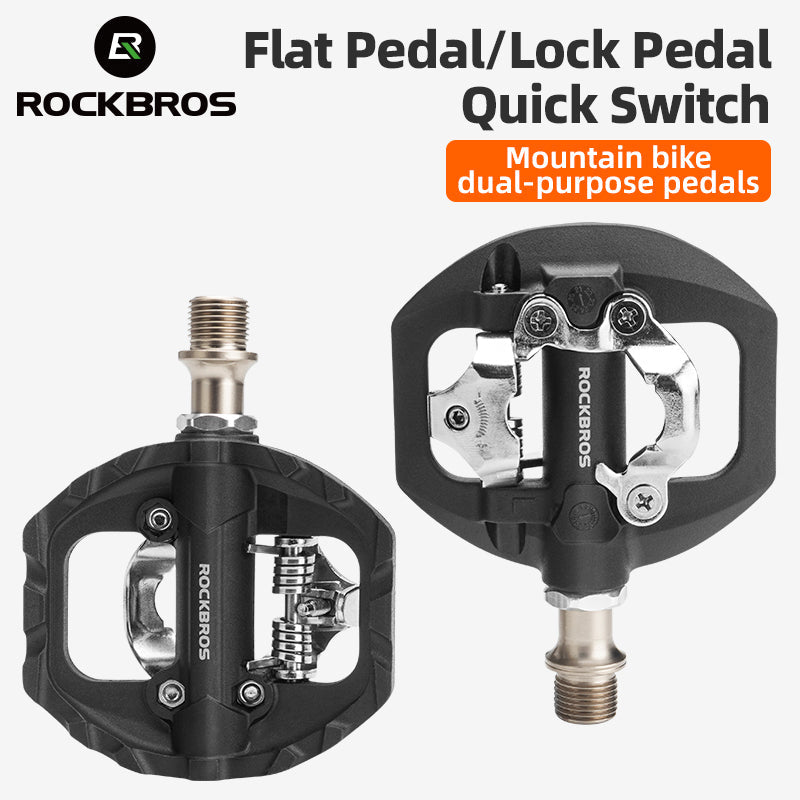 ROCKBROS SPD Dual-Purpose Bike Pedals - Compatible with Shimano MTB/Road - ROCKBROSUSA