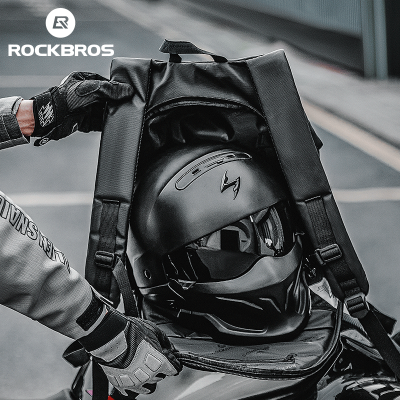 ROCKBROS High-Capacity 14.5L Helmet Backpack with Reflective Safety Design