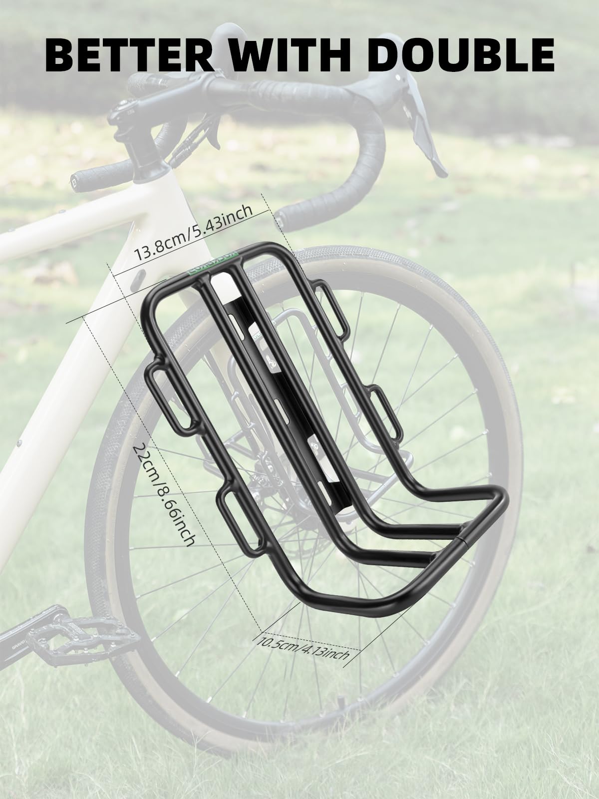 ROCKBROS Front Bike Rack Aluminum Alloy Luggage Touring Carrier Racks 6.6lbs - ROCKBROS