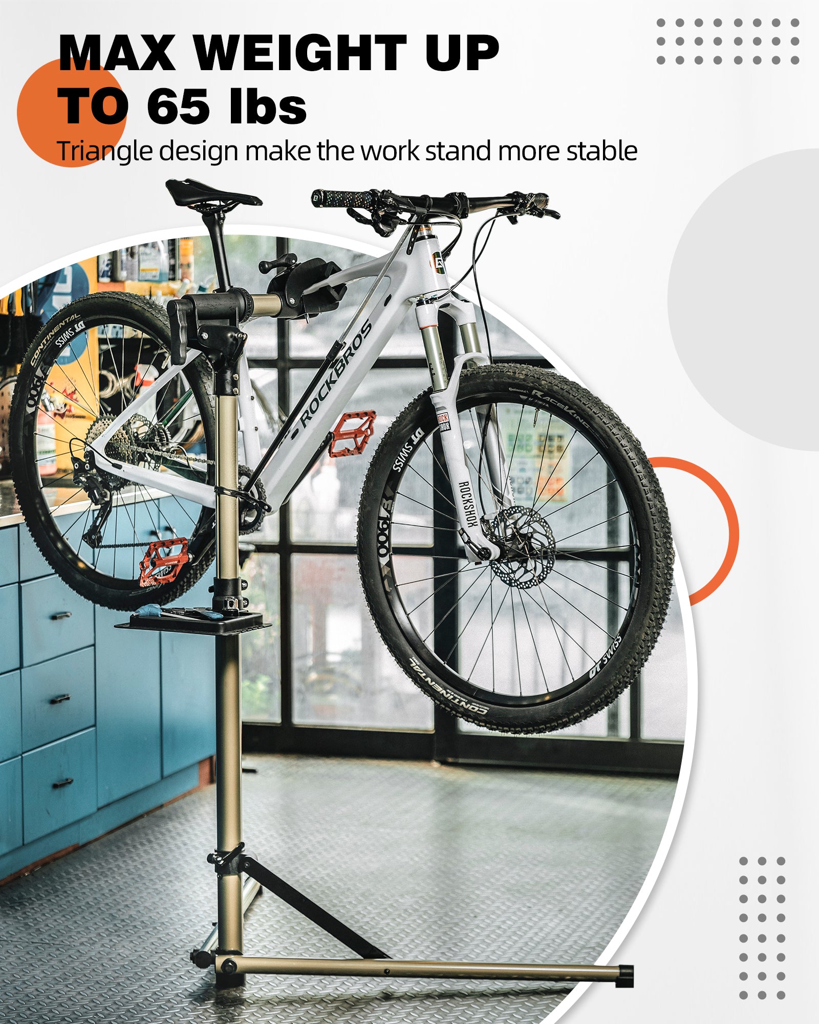 ROCKBROS Bike Repair Stand 65 lbs Capacity for Home Mechanic Maintenance - ROCKBROS