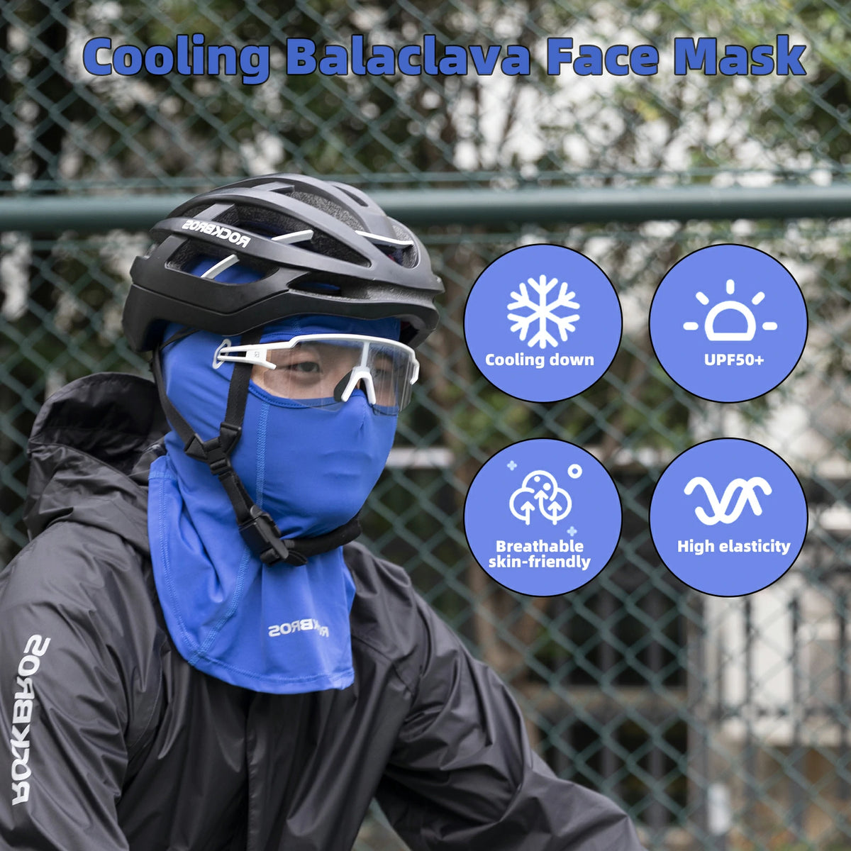 bike helmet face mask ROCKBROS Face Mask Cooling Neck Gaiter Breathable Face Covering Summer