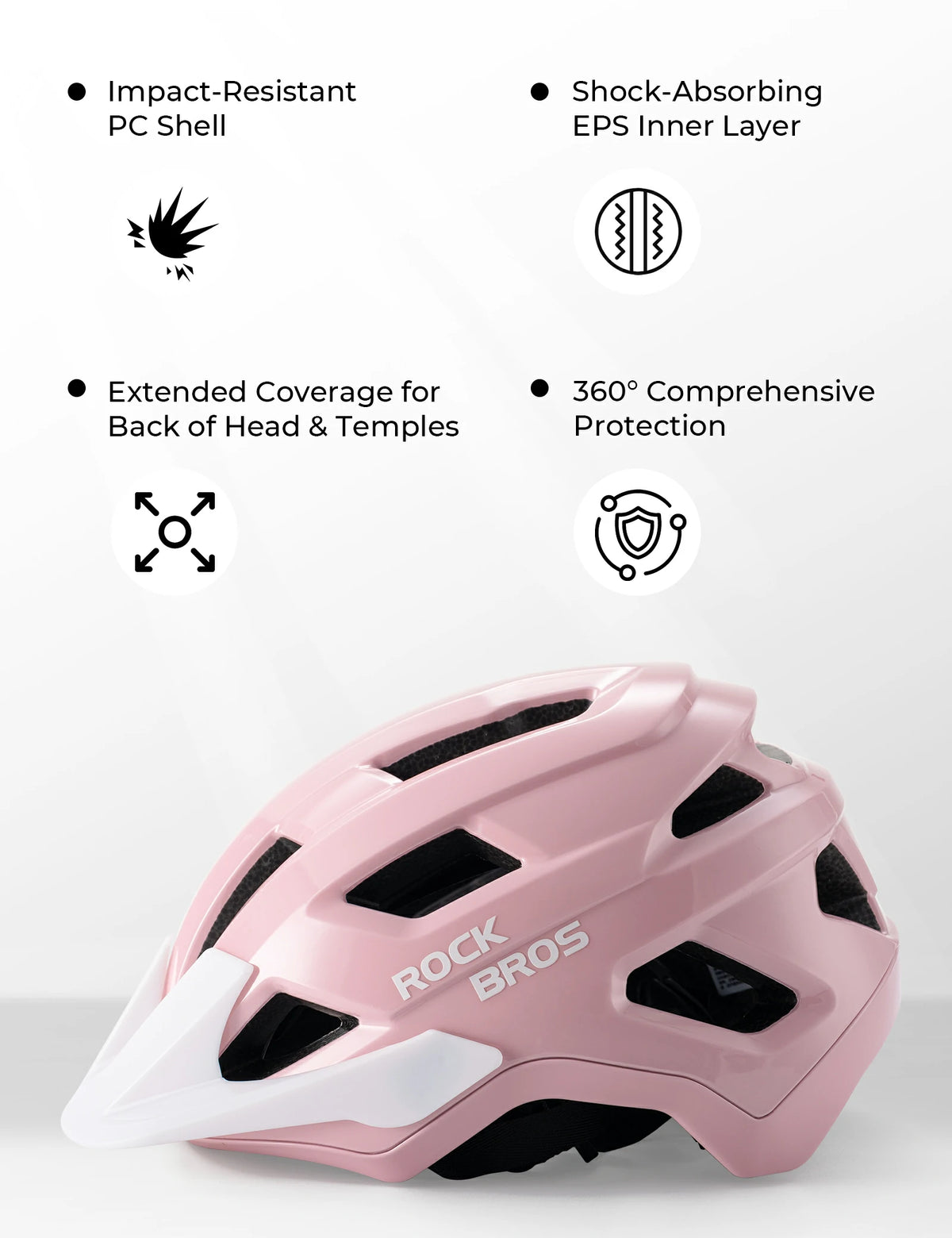 Youth Cycling Helmet Antibacterial Protection Breathable, Pink Youth Cycling Helmet Antibacterial Protection Breathable, Pink