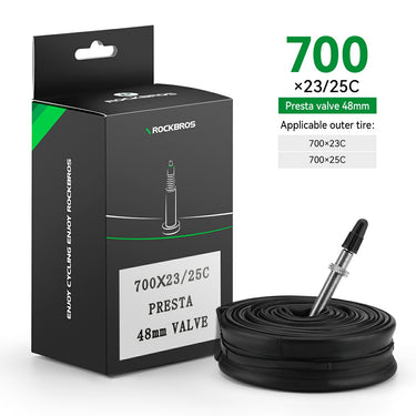 ROCKBROS  700X23/25/28/35C Road Bike Inner Tubes 48mm Presta/Schrader Valve High Self Sealing Butyl Rubber