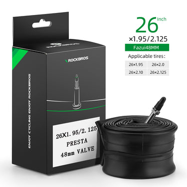 ROCKBROS 26'/27.5'X1.95/2.125 Mountain Bike Inner Tubes  48mm Presta/Schrader Valve High Self Sealing Butyl Rubber