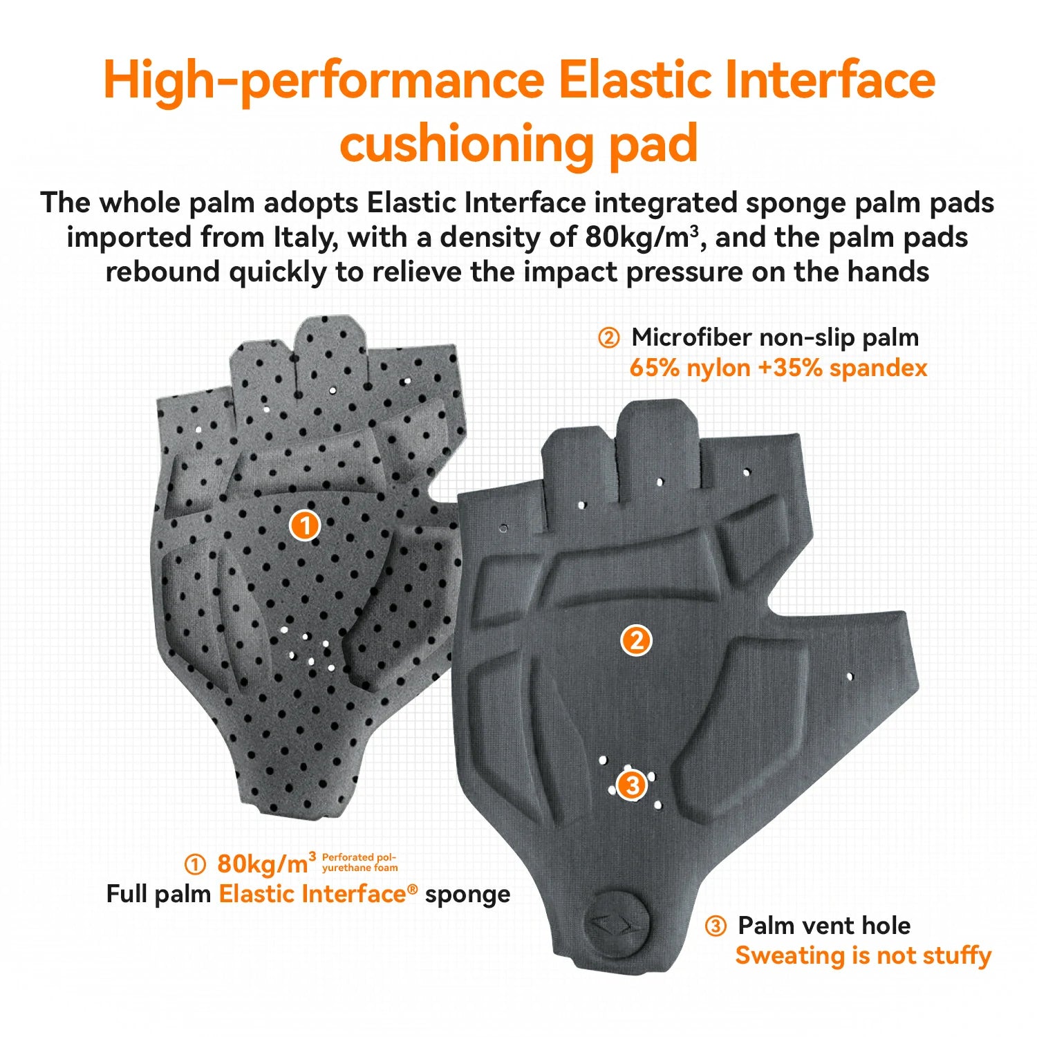 ROCKBROS Elastic Interface® Half-Finger Gel Padded Cycling Gloves