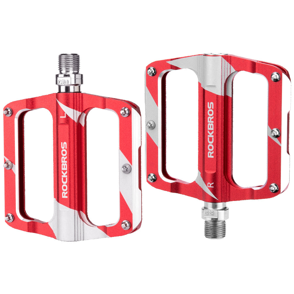 ROCKBROS Mountain MTB Bike Pedals Flat Bicycle 9/16 Lightweight Carbon Fiber Sealed Bearing Alloy Flat - ROCKBROS