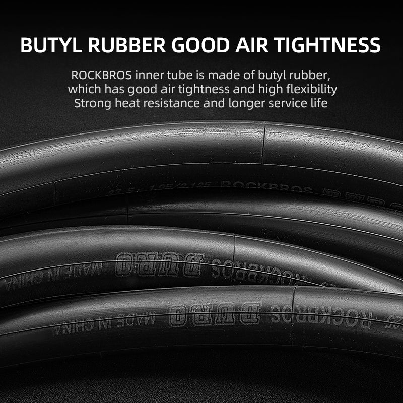 ROCKBROS 26'/27.5'X1.95/2.125 Mountain Bike Inner Tube 48mm Presta/Schrader Valve High Self Sealing Butyl Rubber - ROCKBROS