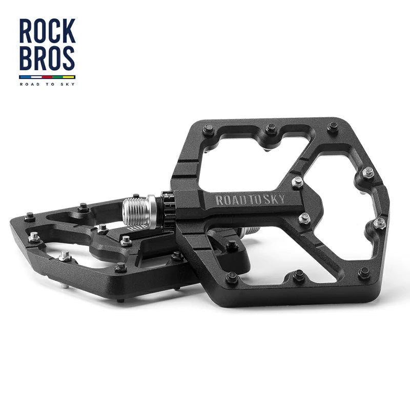 ROCKBROS Large Tread CNC Aluminum Pedals with Sealed Bearings-Road To Sky