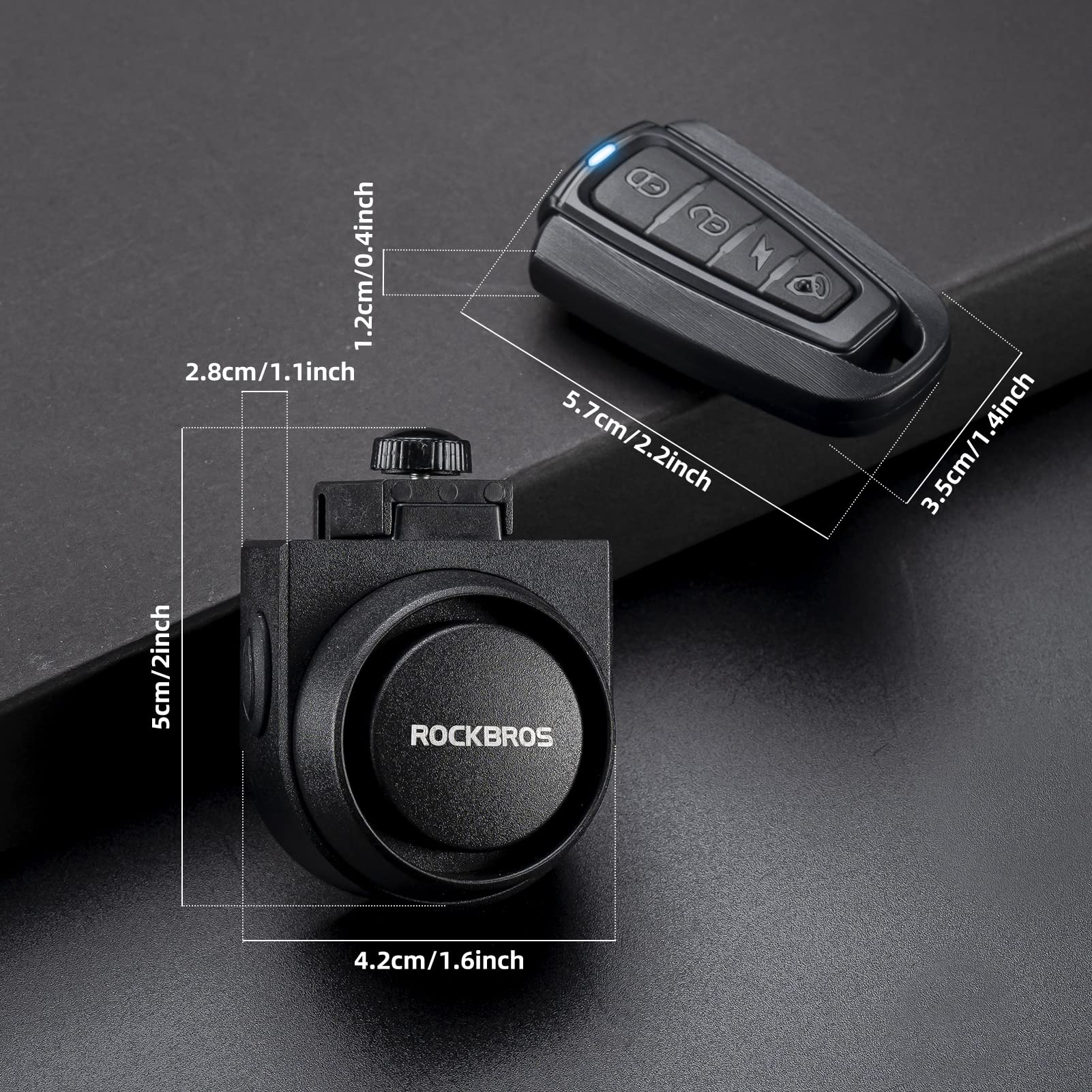 ROCKBROS 115dB Bike Alarm Vibration Motion Sensor Waterproof Motorcycle Alarm